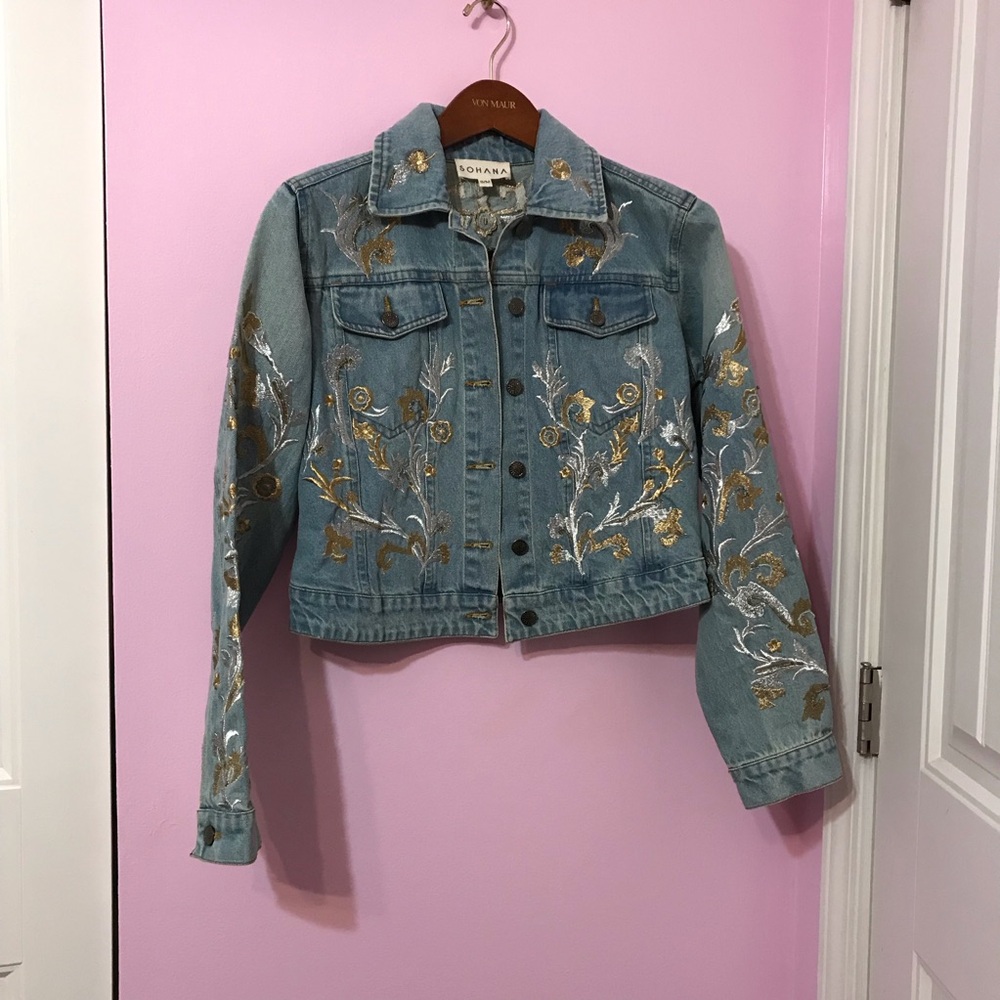 Sohana Denim Jacket with Gold and Silver Embroidery size s/m